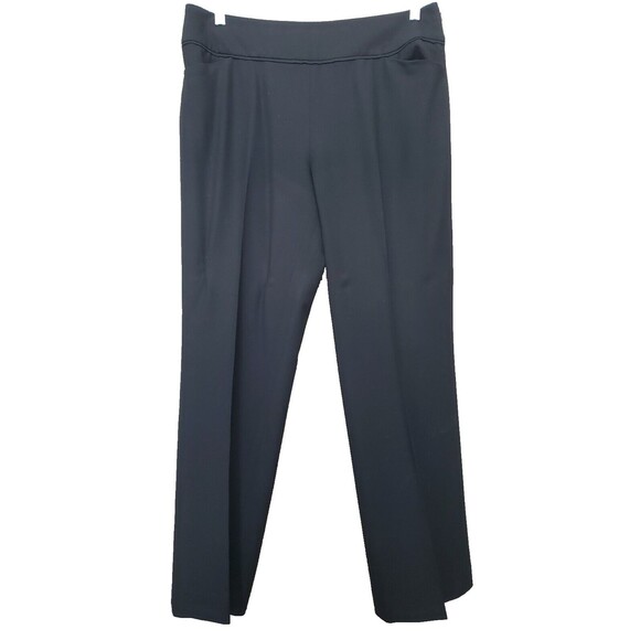 Talbots Black Classic Side Zip Boot Wool Blend Knit Dress Pants Size 12 Pockets - Picture 1 of 8